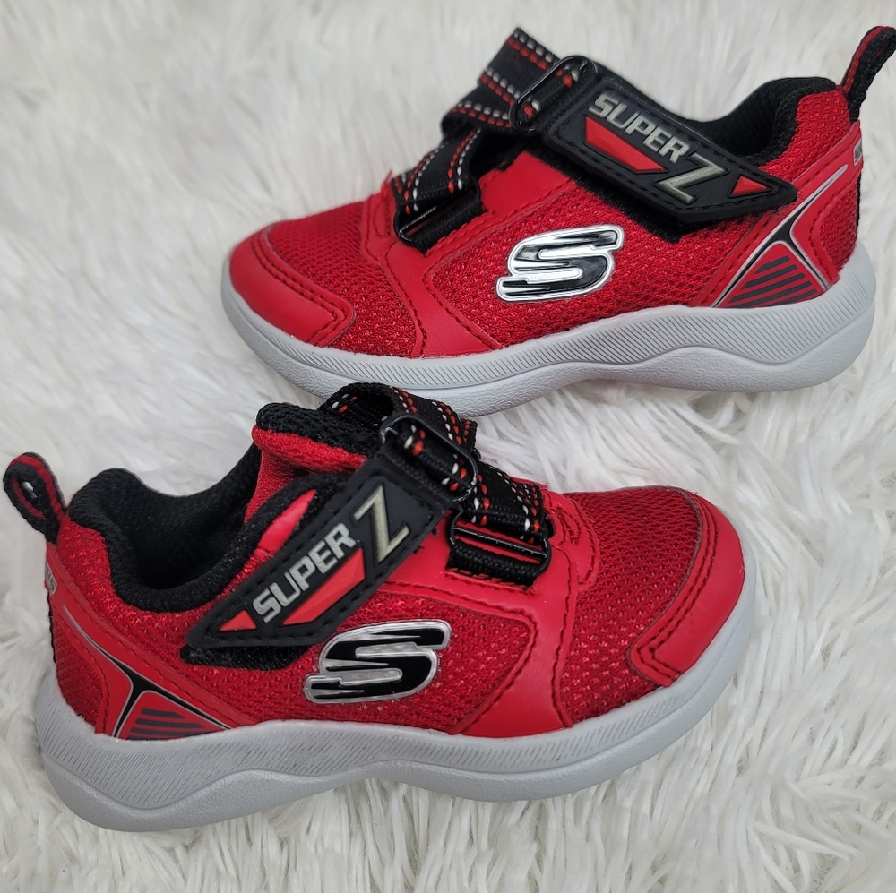 Skechers Infant Boys Blast Super Z Strap Red Sneaker Size 5c